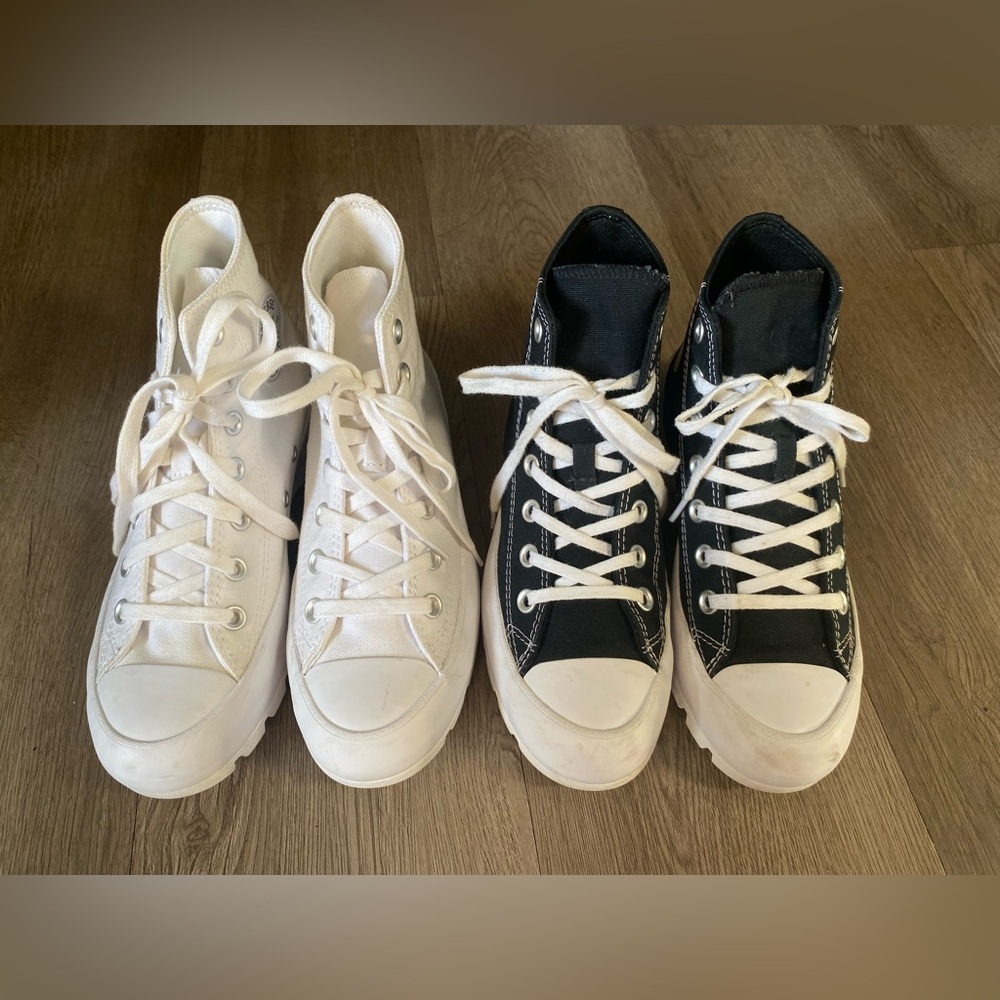 Converse High-Top Sneakers in Black and White